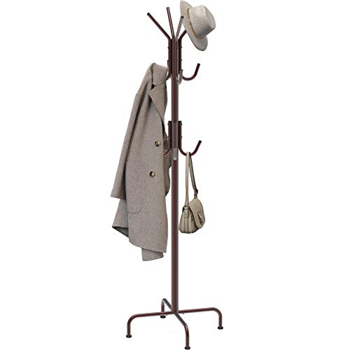 Simple Houseware Standing Coat and Hat Hanger Organizer Rack, Bronz...