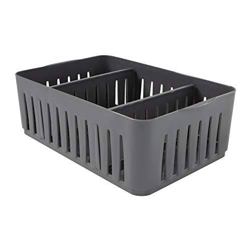 Simplify 3 Compartment Stackable Bin with Adjustable Dividers | Dra...