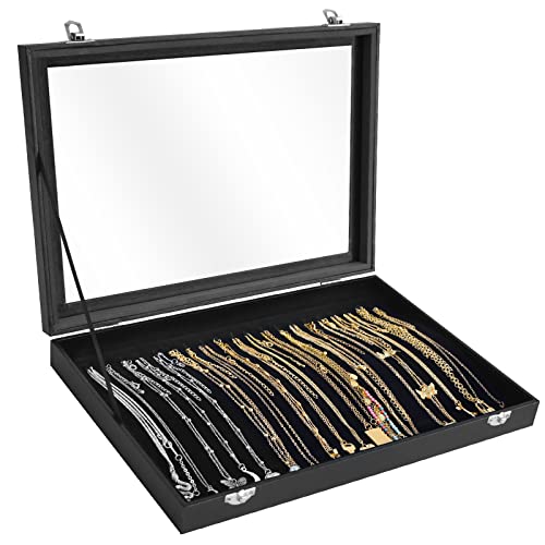 Siveit Necklace Organizer Box Premium 20 Hooks Necklace Display Jew...