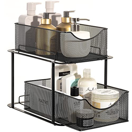 Sorbus 2 Tier Under the Sink Organizer Baskets with Mesh Sliding Dr...