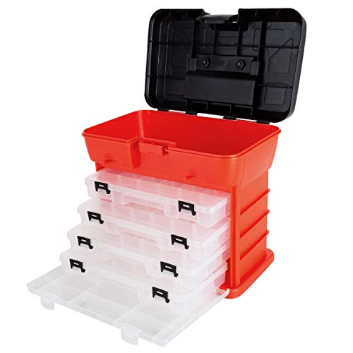 Storage Tool Box - Portable Multipurpose Organizer With Main Top Co...
