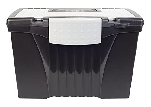 Storex Legal File Box with Organizer Lid – Plastic Office File St...