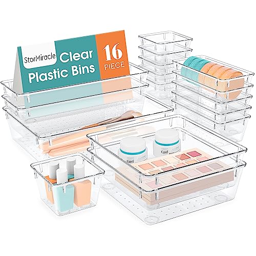 StorMiracle 16 PCS Drawer Organizer Set, 5 Varied Size Bathroom and...
