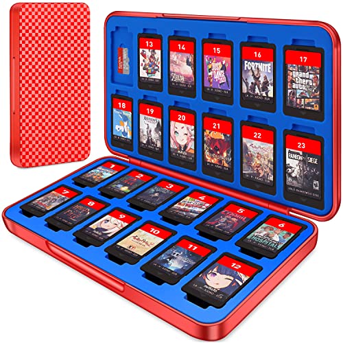 Switch Game Holder Case with 24 Cartridge Slots and 24 Micro SD Car...