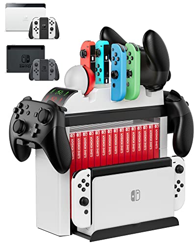 Switch Organizer with Controller Charging Dock, ZAONOOL Controller ...