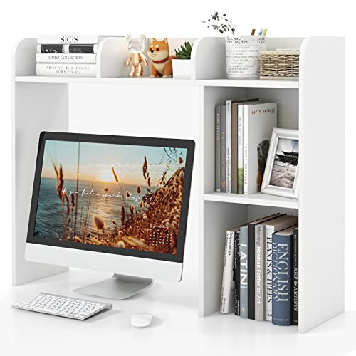 Tangkula Desktop Bookshelf, Countertop Storage Hutch with 5 Shelves...