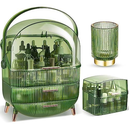Tanlade 3 Pcs Green Vintage Make Up Storage Containers Retro Multi-...