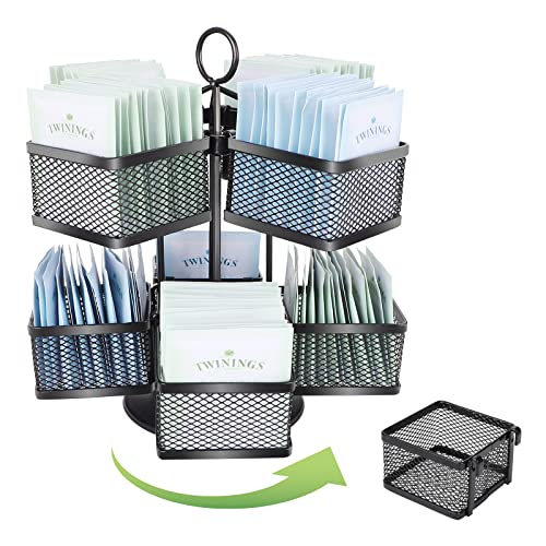 Tea Bag Storage and Organizer, 360° Rotatable 8 Compartments Tea B...