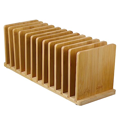 Tenceur Bamboo Desk Organizer 12 Slot Wooden Desktop Mail Organizer...