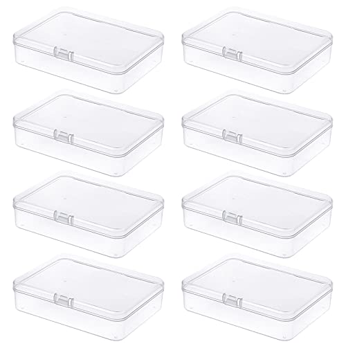 Thintinick 8-Pack Rectangular Plastic Storage Containers Box with H...