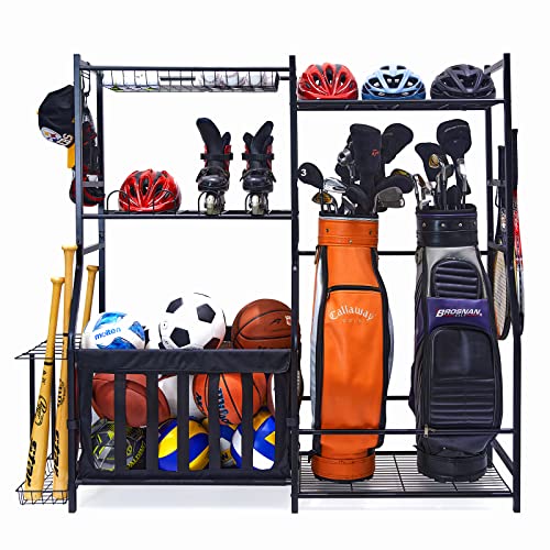 TNINE Golf Storage, 2 Golf Bag Storage Stand and Sports Equipment S...