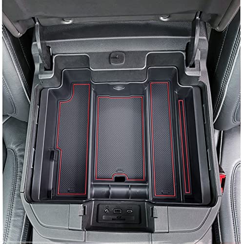 TOPINSTALL Red Center Console Organizer Compatible with 2019-2022 S...