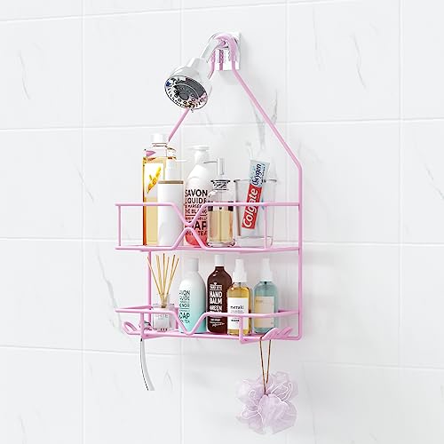 TreeLen Pink Shower Caddy Over Shower Head, Pink Bathroom Accessori...