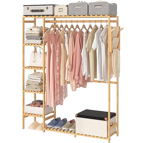 UDEAR Bamboo Closet Storage Organizer, Portable Wardrobe Closet for...