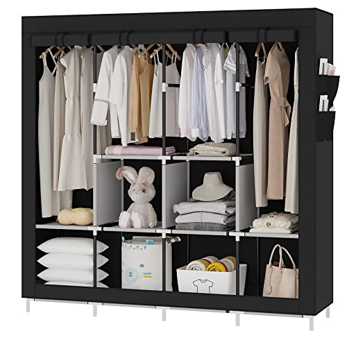 UDEAR Portable Closet Large Wardrobe Closet Clothes Organizer with ...
