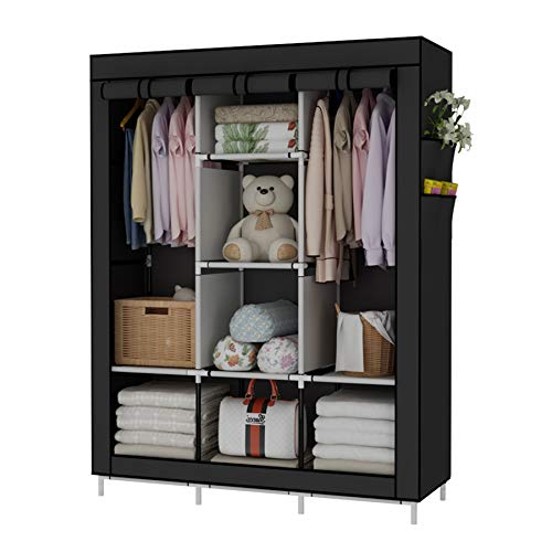 UDEAR Portable Wardrobe Closet Clothes Organizer Non-Woven Fabric C...