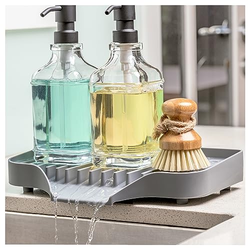 UHMER Self-Draining Silicone Sink Tray, Large Kitchen Sink Caddy fo...