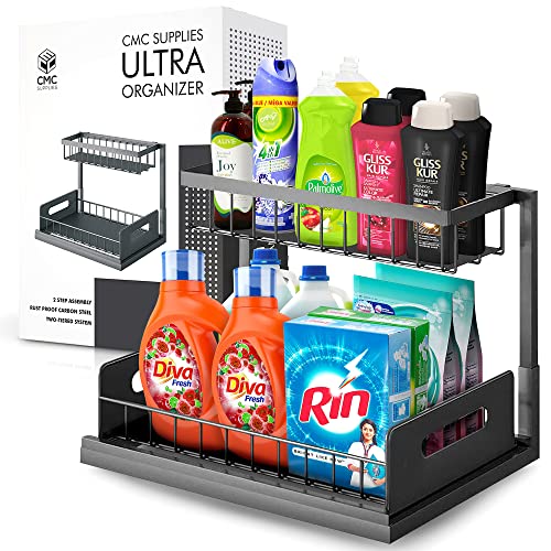 Under Sink Organizers and Storage with 2-Tier Slide and Pull Out, M...