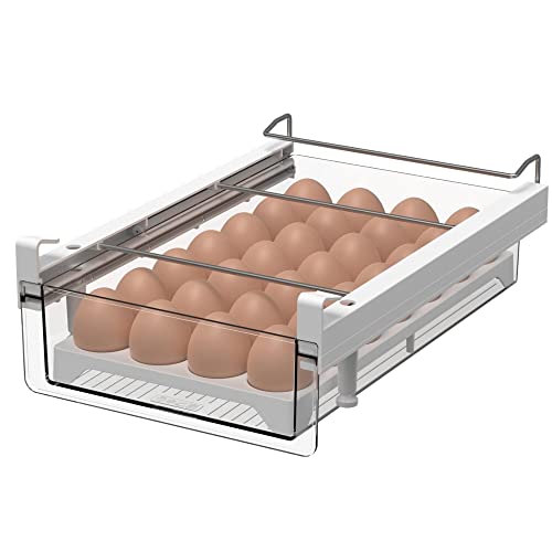 vacane Fridge 28 Egg Drawer Pull Out,Clear Egg Holder Tray for Refr...