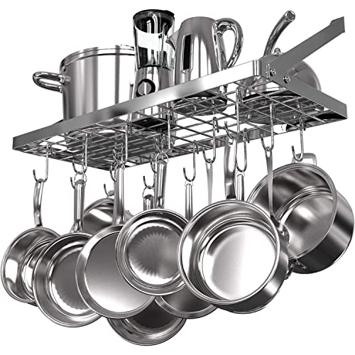 Vdomus Hanging Pot Rack, Wall Mounted Pots and Pans Holder 29.3 by ...
