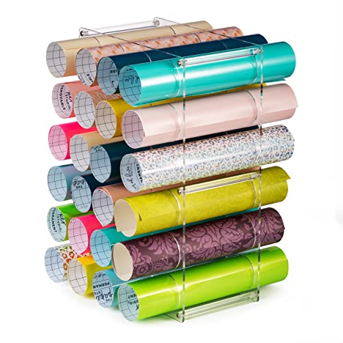 Vinyl Roll Holder with 24 Large Holes - Wide, Sturdy Acrylic Vinyl ...