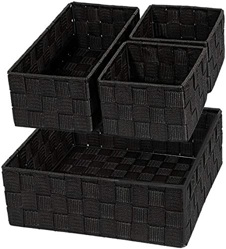 VK Living Woven Storage Box Basket Bin Container, Woven Strap Baske...