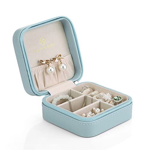 Vlando Small Travel Jewelry Box Organizer Display Case for Girls Wo...