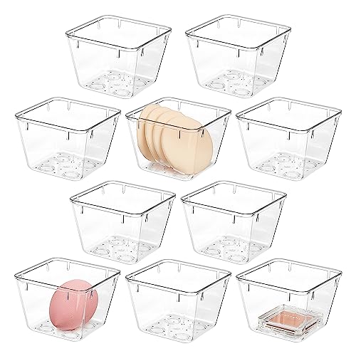 Vtopmart 10 Piece 3  x 3  Small Clear Plastic Drawer Organizer, Mak...