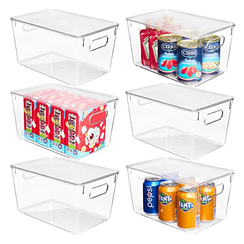 Vtopmart 6 Pack Clear Stackable Storage Bins with Lids, Large Plast...