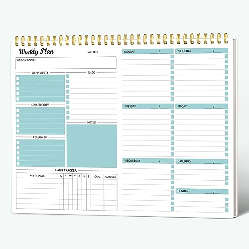 Weekly Planner Notepad Undated Weekly Goals Schedule Planner To Do ...