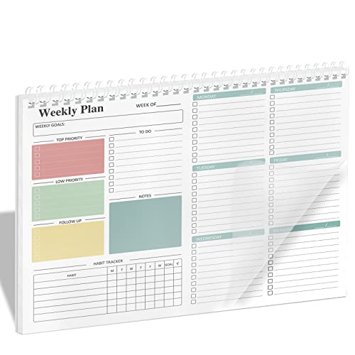 Weekly Planner To Do List Note Pad - Daily To Do List, Undated 52 W...