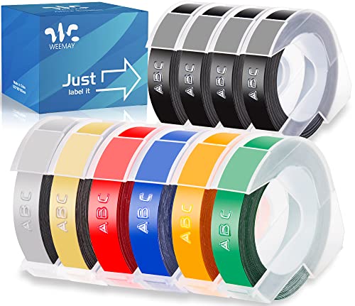 Weemay 10 Pack 3 8 Embossing Tape Compatible for Dymo 3D 9mm Plasti...