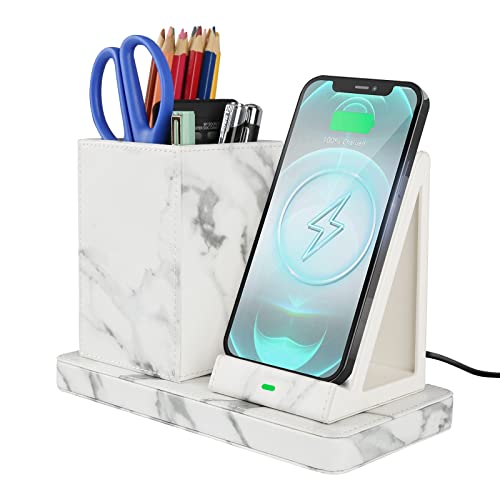Wireless Charger with Desk Organizer, Wireless Charging Station for...
