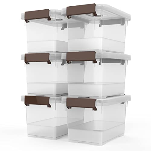 WYT Clear Storage Latch Box, 6 Pack Storage Organizer Bins with Lat...