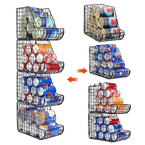 X-cosrack Stackable Can Organizer for Pantry-4 Pack, Large Standing...