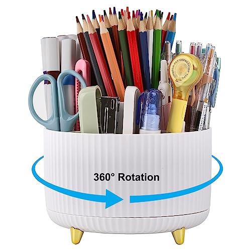 XHEHOY Pencil Pen Holder for Desk, 360 Degree Rotating Desk Organiz...