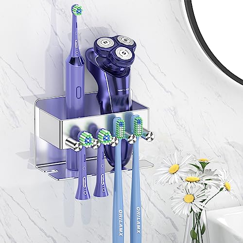 YAYINLI Toothbrush Holders - Wall Mounted Toothpaste Holder for Bat...