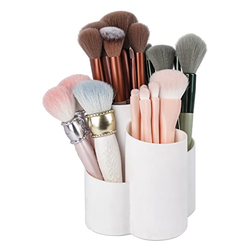 Yesesion Plastic Makeup Brush Holder for Desk, Round Cosmetics Brus...