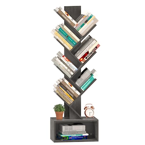 Yoobure Tree Bookshelf - 6 Shelf Retro Floor Standing Bookcase, Tal...