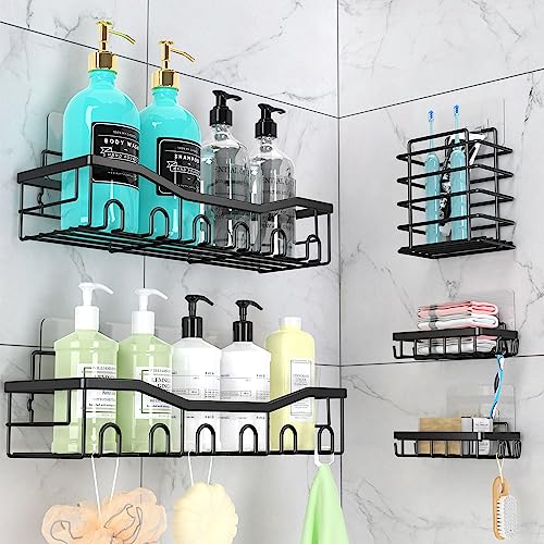 YXOBHDY Shower Caddy 5 Pack, Strong Adhesive Shower Organizer No Dr...
