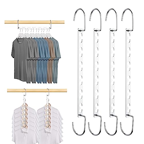 ZEDODIER 4 Pack Space Saving Hangers, Metal Magic Hangers Hooks for...