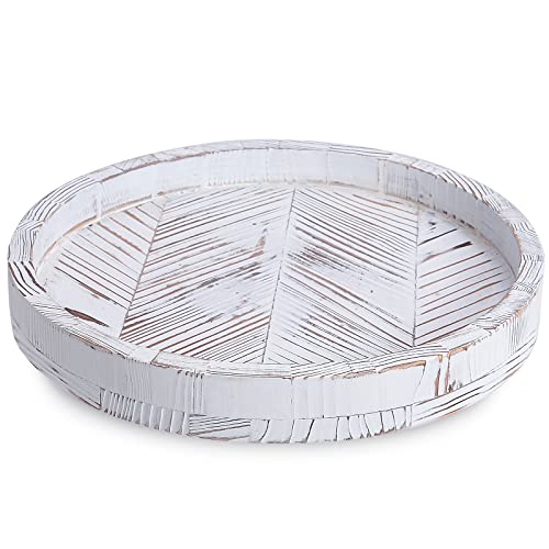 12 Inch Rustic Farmhouse Wood Lazy Susan Turntable for Table, Tomoa...