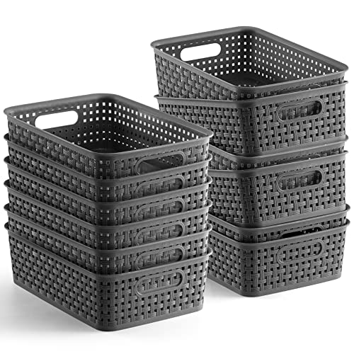 [ 12 Pack ] Plastic Storage Baskets - Small Pantry Organization and...