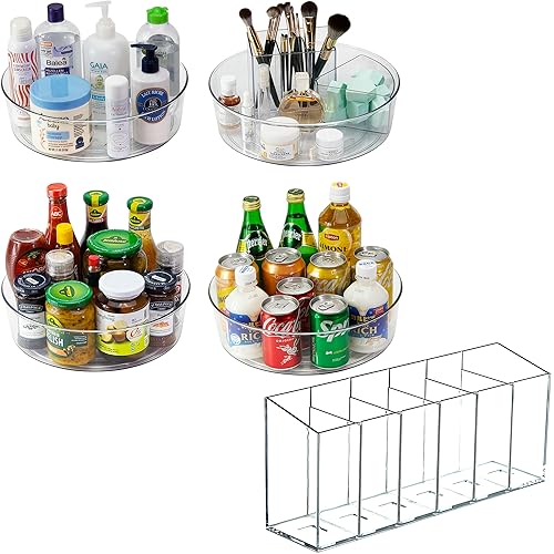 2 Set, 4 Pack Lazy Susan Turntable Organizers Pantry Organization a...
