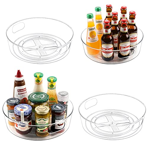 4 Pack Lazy Susan Organizer for Cabinet, Upgraded 11.5  Clear Lazy ...
