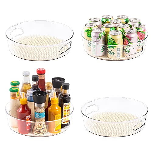 4 Pack Lazy Susan Organizer for Cabinet with Handle, 12“ inch Cle...