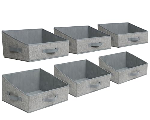 6 Pack Closet Storage Bins for Shelves, Shelf Baskets for Organizat...