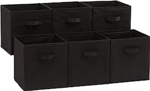 Amazon Basics Collapsible Fabric Storage Cubes Organizer with Handl...