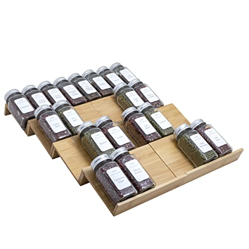Angimio Bamboo Spice Rack Drawer Organizer - 8 Pieces Set- 7  Wide ...