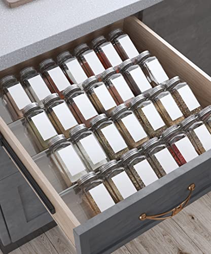 Antimbee Spice Drawer Organizer, 4 Tiers Clear Acrylic Slanted in D...